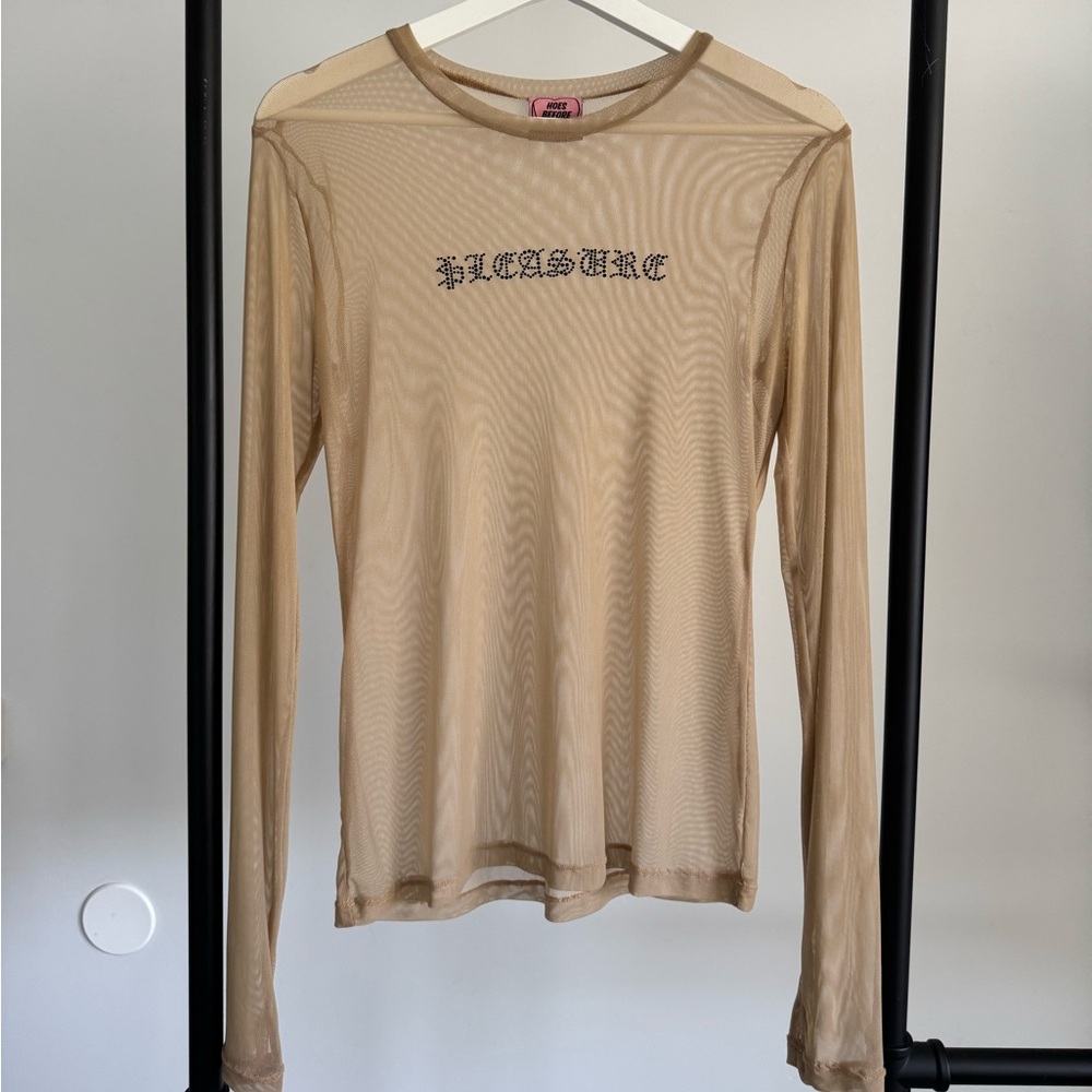 ❌SOLD❌ GOODBYE BREAD Nude Sheer Mesh “PLEASURE” Top